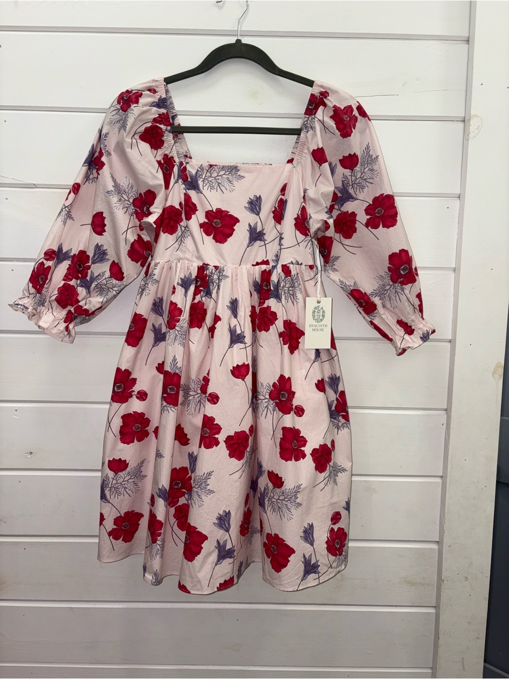 Tuckernuck Hyacinth House Pink Floral Square Neck Veronica Dress, NWT size XS - Picture 3 of 11